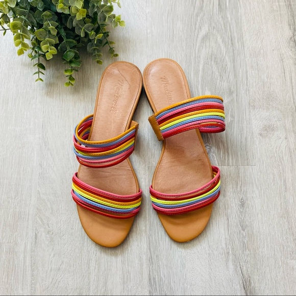 Madewell The Meg Slide Sandal Rainbow Sz 8 - Picture 2 of 9